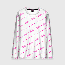 Мужской лонгслив Барби паттерн - логотип и сердечки
