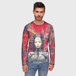 Лонгслив мужской Боевая девушка-оператор мехов, цвет: 3D-принт — фото 2
