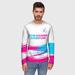 Лонгслив мужской JoJo Bizarre Adventure neon gradient style: символ, цвет: 3D-принт — фото 2