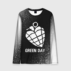 Лонгслив мужской Green Day glitch на темном фоне, цвет: 3D-принт