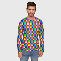 Лонгслив мужской Разноцветные плитки, цвет: 3D-принт — фото 2