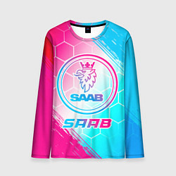 Мужской лонгслив Saab neon gradient style