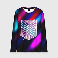 Мужской лонгслив Attack on Titan stripes neon