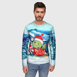 Лонгслив мужской Милый дракончик в кружке, цвет: 3D-принт — фото 2