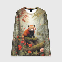 Лонгслив мужской Красная панда в лесу, цвет: 3D-принт