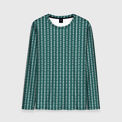 Мужской лонгслив Зелёно-морской в полоску