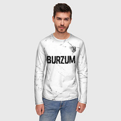 Лонгслив мужской Burzum glitch на светлом фоне посередине, цвет: 3D-принт — фото 2