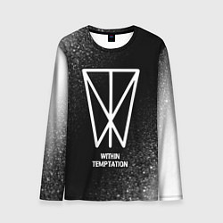 Мужской лонгслив Within Temptation glitch на темном фоне