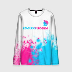 Мужской лонгслив League of Legends neon gradient style посередине