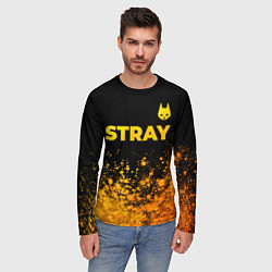 Лонгслив мужской Stray - gold gradient посередине, цвет: 3D-принт — фото 2