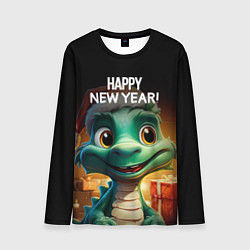 Мужской лонгслив Happy new year green drogon