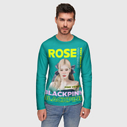 Лонгслив мужской Rose - девушка певица из группы Blackpink, цвет: 3D-принт — фото 2