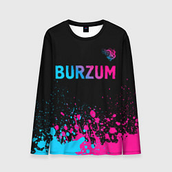 Лонгслив мужской Burzum - neon gradient посередине, цвет: 3D-принт