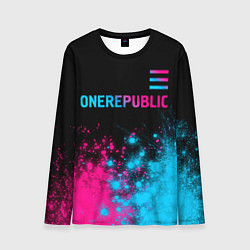 Мужской лонгслив OneRepublic - neon gradient посередине
