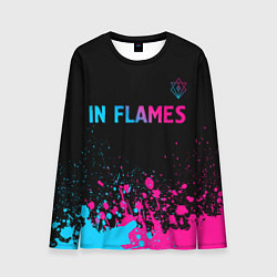 Мужской лонгслив In Flames - neon gradient посередине