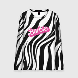 Лонгслив мужской Ретро Барби - паттерн полосок зебры, цвет: 3D-принт