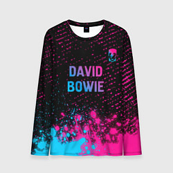 Мужской лонгслив David Bowie - neon gradient посередине
