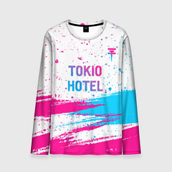 Мужской лонгслив Tokio Hotel neon gradient style посередине