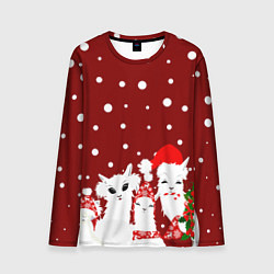 Лонгслив мужской Семья ламы, цвет: 3D-принт