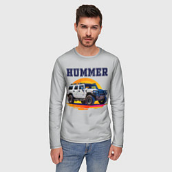Лонгслив мужской Нейросеть - Hummer рисунок, цвет: 3D-принт — фото 2