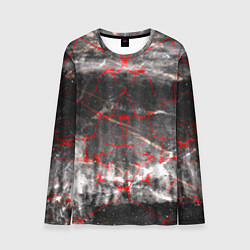 Лонгслив мужской Красные узоры, цвет: 3D-принт