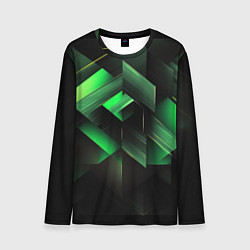 Мужской лонгслив Асимметричный узор зелени