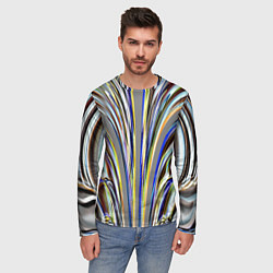 Лонгслив мужской Струйчатый перламутровый узор, цвет: 3D-принт — фото 2