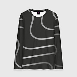 Лонгслив мужской Волнистые линии, цвет: 3D-принт