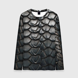 Мужской лонгслив Текстура черного дракона