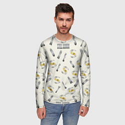 Лонгслив мужской Стальная броня - буквеный паттерн, цвет: 3D-принт — фото 2