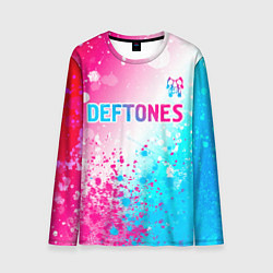 Лонгслив мужской Deftones neon gradient style посередине, цвет: 3D-принт