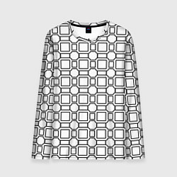 Лонгслив мужской Чёрно белая сетка, цвет: 3D-принт
