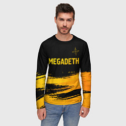 Лонгслив мужской Megadeth - gold gradient посередине, цвет: 3D-принт — фото 2