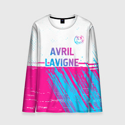 Мужской лонгслив Avril Lavigne neon gradient style посередине