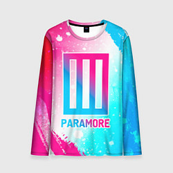 Мужской лонгслив Paramore neon gradient style