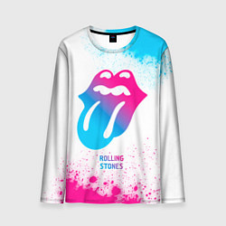 Мужской лонгслив Rolling Stones neon gradient style