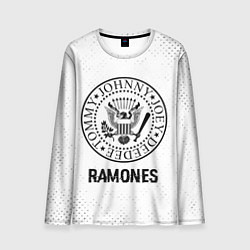 Мужской лонгслив Ramones glitch на светлом фоне