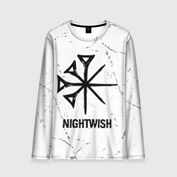 Мужской лонгслив Nightwish glitch на светлом фоне