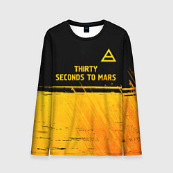 Лонгслив мужской Thirty Seconds to Mars - gold gradient посередине, цвет: 3D-принт