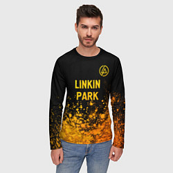 Лонгслив мужской Linkin Park - gold gradient посередине, цвет: 3D-принт — фото 2