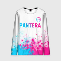 Мужской лонгслив Pantera neon gradient style посередине