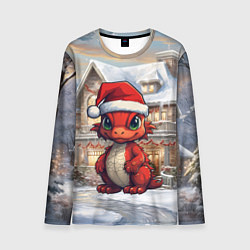 Лонгслив мужской Красный маленький дракон 2024, цвет: 3D-принт