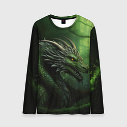 Мужской лонгслив Зеленый дракон символ 2024