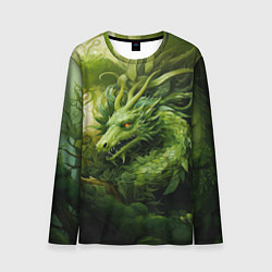Лонгслив мужской Зеленый травяной дракон, цвет: 3D-принт