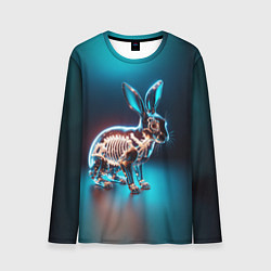 Лонгслив мужской Прозрачный стеклянный кролик, цвет: 3D-принт