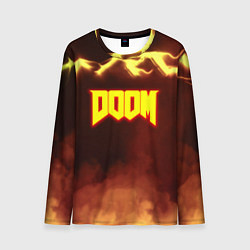 Мужской лонгслив Doom storm огненное лого