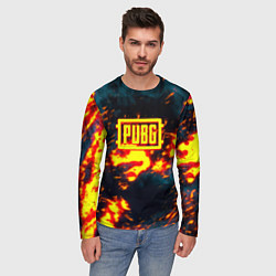 Лонгслив мужской PUBG огненое лого, цвет: 3D-принт — фото 2