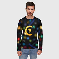 Лонгслив мужской Bitcoin logo criptomoney, цвет: 3D-принт — фото 2