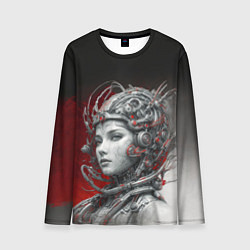 Мужской лонгслив Девушка в кибернетическом шлеме
