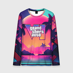 Мужской лонгслив GTA 6 закат солнца